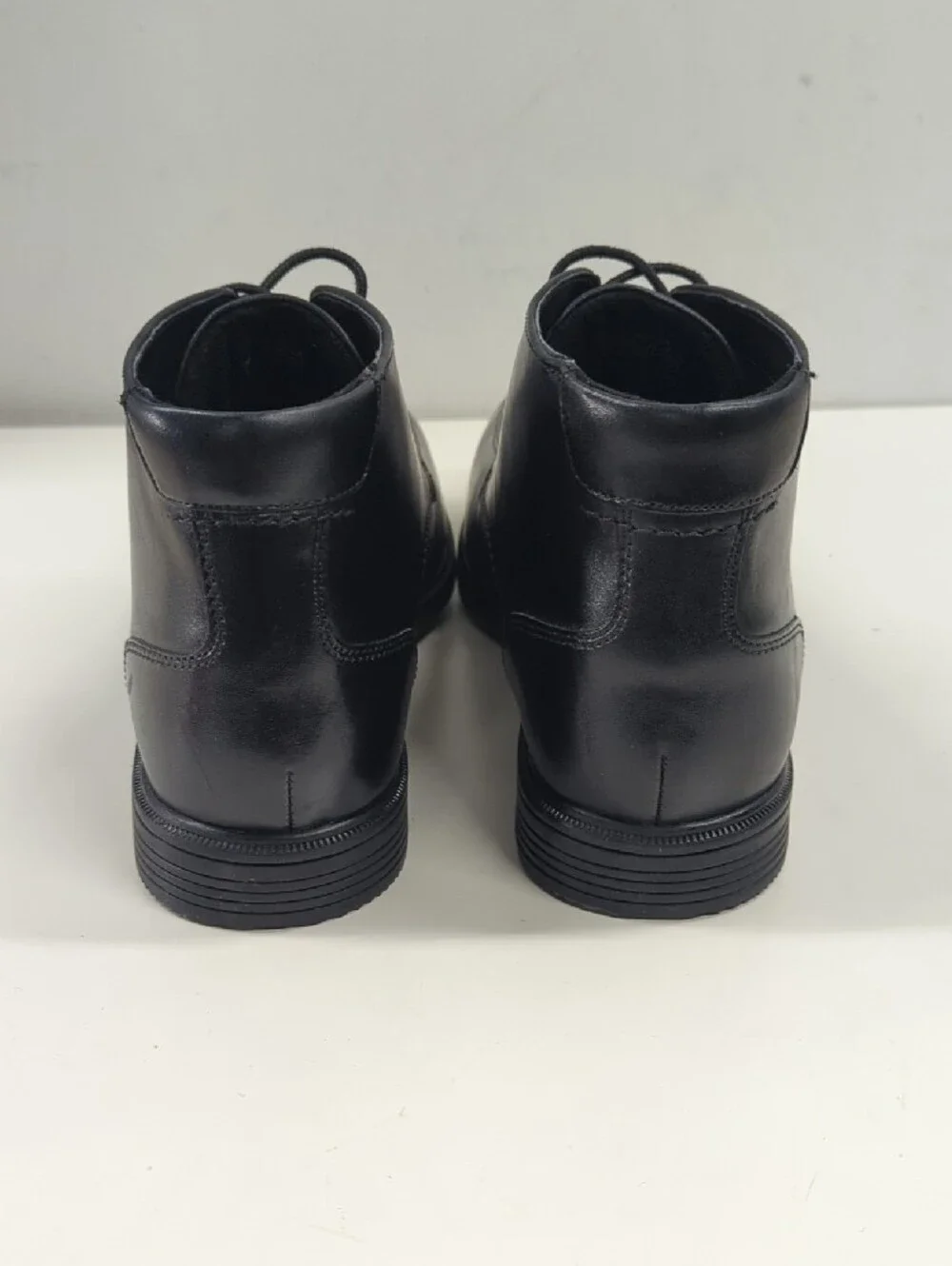 New Rockport Men's Taylor Chukka Black Leather Lace Up Waterproof Boots Size 11